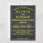 Elegant goud en black rustic Wedding Invitation Kaart (Voorkant)