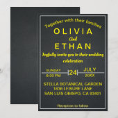 Elegant goud en black rustic Wedding Invitation Kaart (Voorkant / Achterkant)