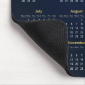 Elegant Goud en Blauw 2024 Kalender | Mousepad Muismat (Hoek)
