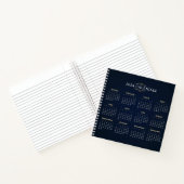 Elegant Goud en Blauw 2024 Kalender | NOTITIEBOEK (Binnen)