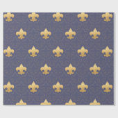 Elegant goud- en blauw omslagpapier cadeaupapier (Vlak)