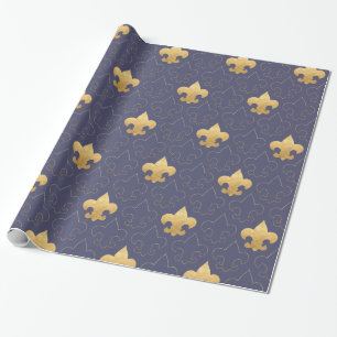 Elegant goud- en blauw omslagpapier cadeaupapier