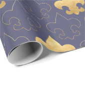 Elegant goud- en blauw omslagpapier cadeaupapier (Rol Hoek)
