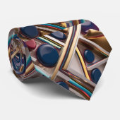 Elegant goud en blauw Stropdas (Opgerold)