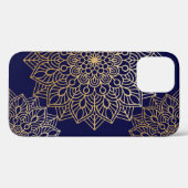 Elegant goud en blauwe mandala patroon Case-Mate iPhone case (Achterkant (horizontaal))