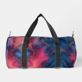 Elegant goud en Blauwgroen Abstract patroon | Stij Plunjezak (Achterkant)