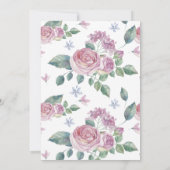 Elegant Goud en Bloemen Bruids Tea Party Kaart (Achterkant)