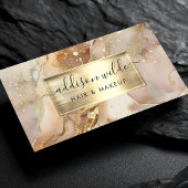 Elegant goud en blush Waterverf marmer Visitekaartje