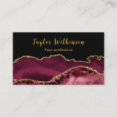 Elegant goud en Bourgondische rode agaat Visitekaartje (Voorkant)