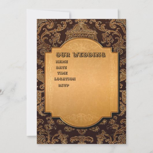 Elegant goud en bruin Lijst Kaart (Voorkant)