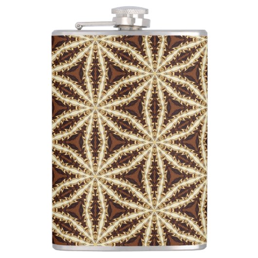 Elegant Goud en Bruin Steranijs Heupfles (Voorkant)