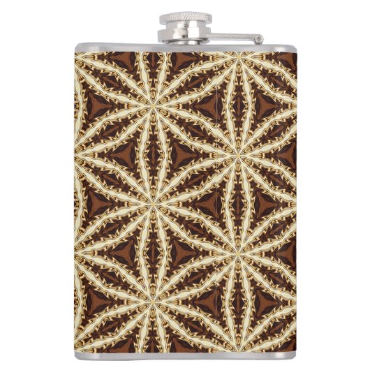 Elegant Goud en Bruin Steranijs Heupfles (Achterkant)