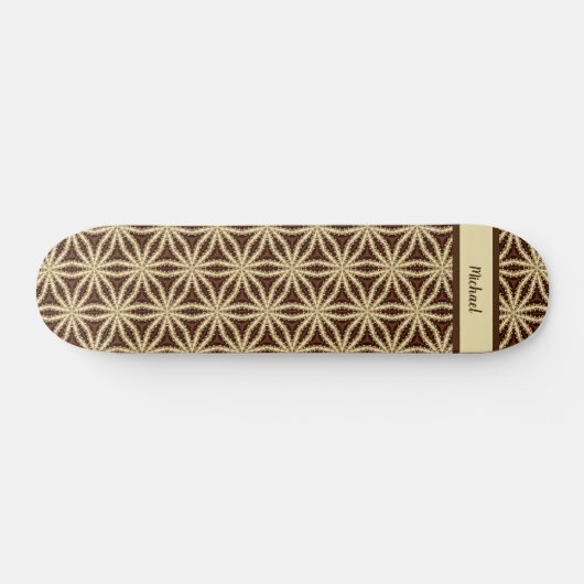 Elegant Goud en Bruin Steranijs Persoonlijk Skateboard (Horizontaal)
