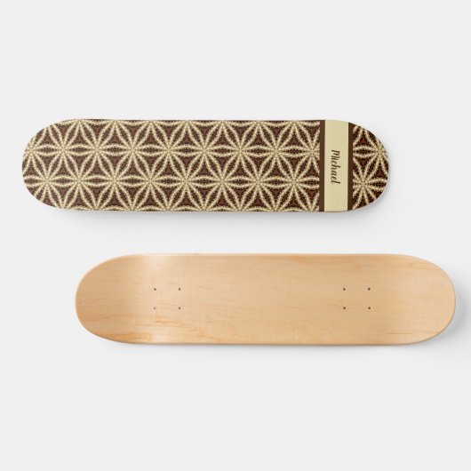 Elegant Goud en Bruin Steranijs Persoonlijk Skateboard (Horizontaal)
