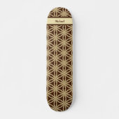 Elegant Goud en Bruin Steranijs Persoonlijk Skateboard (Voorkant)