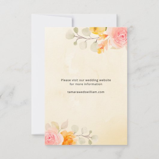 Elegant goud en crème Waterverf bloemig Save The Date (Achterkant)