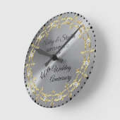 Elegant Goud En Diamanten 40e Huwelijksjubileum Ronde Klok (Hoek)