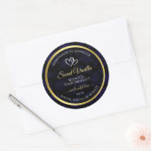 Elegant Goud en Donkerblauw Bloemen Product Labels (Envelop)
