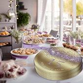 Elegant Goud en Glitter Quinceañera Papieren Bordje