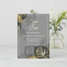 Elegant Goud en Grijs Botanisch, Tropisch