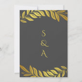 Elegant Goud en Grijs Islamitisch Bruiloft Kaart (Achterkant)