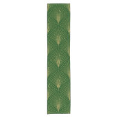 Elegant & Goud en Groen Art-Deco Patroon Korte Tafelloper (Voorkant)