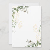 Elegant goud en groen Eucalyptus bruiloft Kaart (Achterkant)