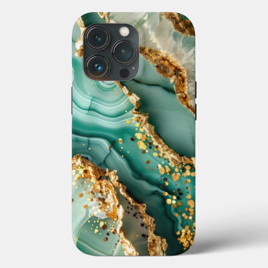 Elegant Goud En Groen Marmer Case-Mate iPhone Case (Achterkant)