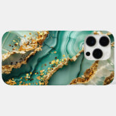 Elegant goud en groen marmer Case-Mate iPhone case (Achterkant (horizontaal))