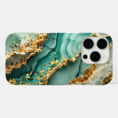 Elegant Goud En Groen Marmer Case-Mate iPhone Case (Achterkant (horizontaal))
