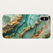 Elegant Goud En Groen Marmer Case-Mate iPhone Case (Achterkant (horizontaal))