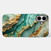 Elegant Goud En Groen Marmer Case-Mate iPhone Case (Achterkant (horizontaal))