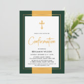 Elegant goud en groene bevestiging kaart (Staand voorkant)