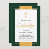 Elegant goud en groene bevestiging kaart (Voorkant / Achterkant)