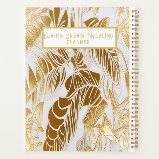 Elegant Goud en Ivoor Bruiloft Planner (Achterkant)