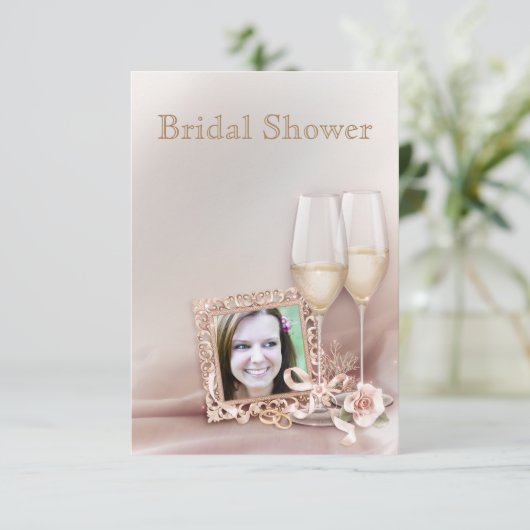 Elegant Goud en Ivoor Bruiloft Vrijgezellenfeest I Kaart (Staand voorkant)