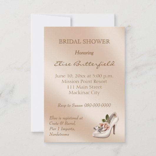 Elegant Goud en Ivoor Bruiloft Vrijgezellenfeest I Kaart (Achterkant)