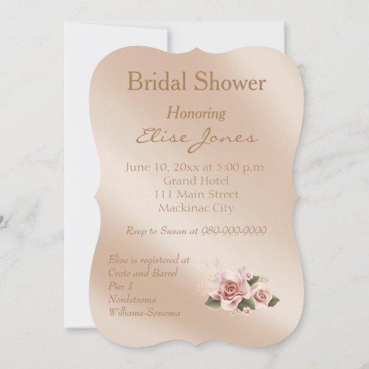 Elegant Goud en Ivoor Bruiloft Vrijgezellenfeest I Kaart (Achterkant)