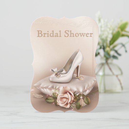 Elegant Goud en Ivoor Bruiloft Vrijgezellenfeest I Kaart (Staand voorkant)