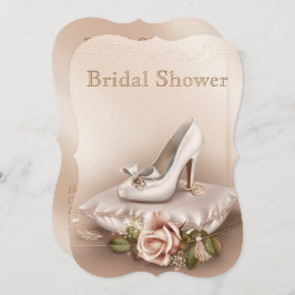 Elegant Goud en Ivoor Bruiloft Vrijgezellenfeest I Kaart