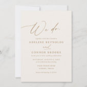 Elegant Goud en Ivoor Kalligrafie Wij Doen Bruilof Kaart (Voorkant)