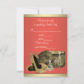 Elegant goud en koraal guave verjaardagsfeest RSVP (Achterkant)