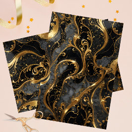 Elegant goud en marmer tissuepapier