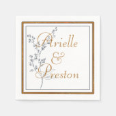 Elegant Goud en Navy Papier Servet (Voorkant)