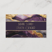 elegant goud en paarse design Japanse stijl Visitekaartje (Voorkant)