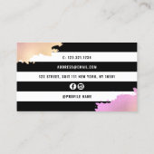 Elegant goud en paarse schaar visitekaartje (Achterkant)