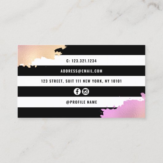 Elegant goud en paarse schaar visitekaartje (Achterkant)