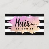 Elegant goud en paarse schaar visitekaartje (Voorkant)