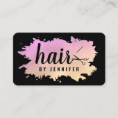 Elegant goud en paarse schaar visitekaartje (Voorkant)