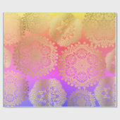 Elegant goud en regenboog mandala patroon cadeaupapier (Vlak)